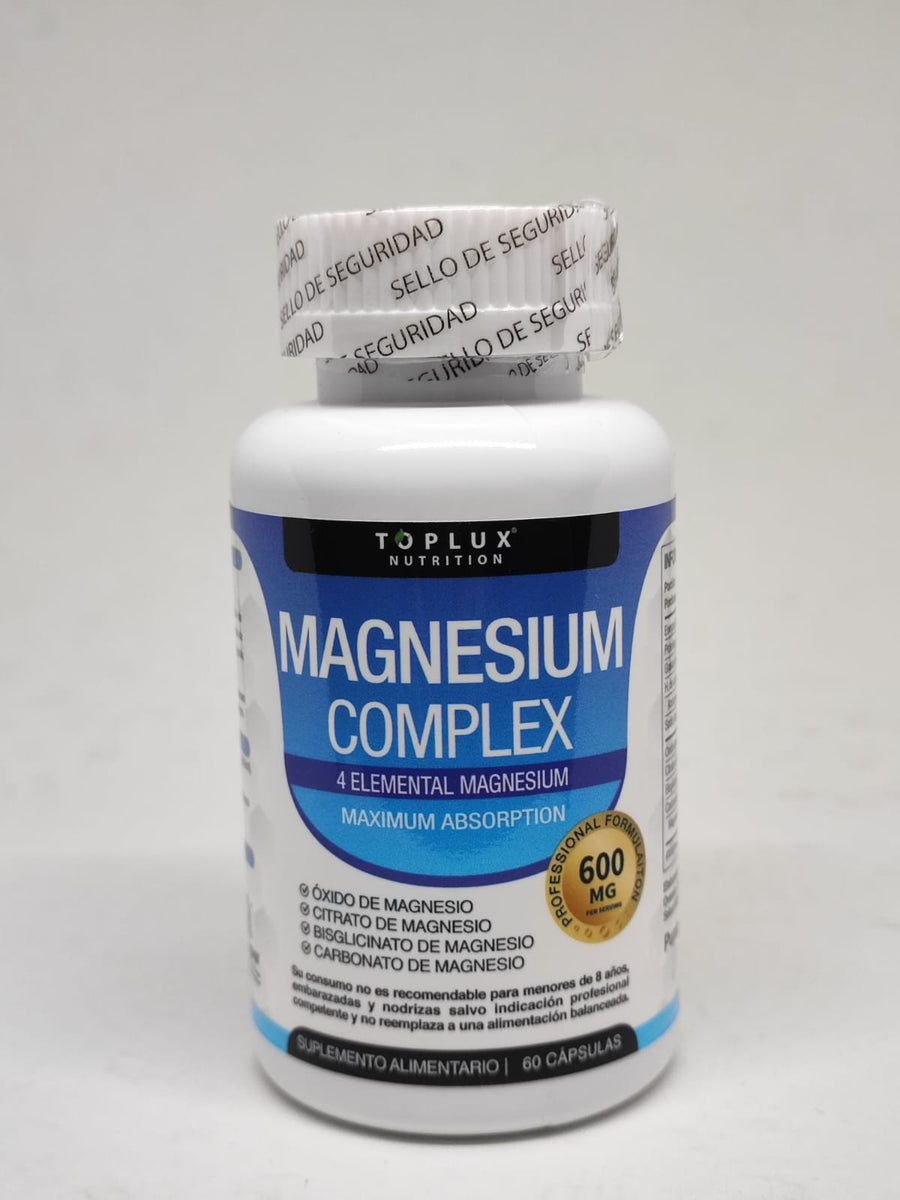Magnesio Complex 600 mg de NEVA, cuatro formas de magnesio elemental en cápsulas